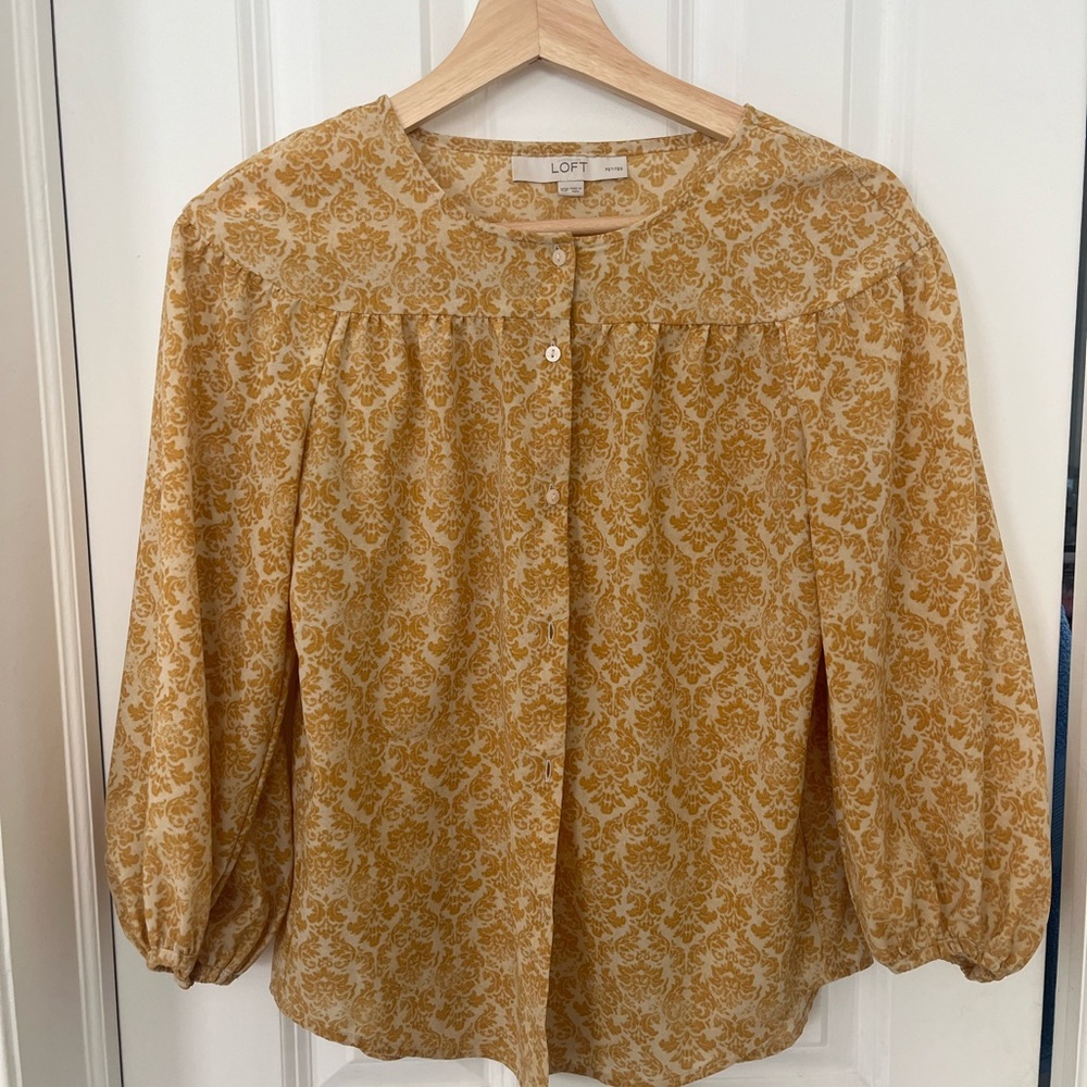 LOFT Golden Patterned Blouse